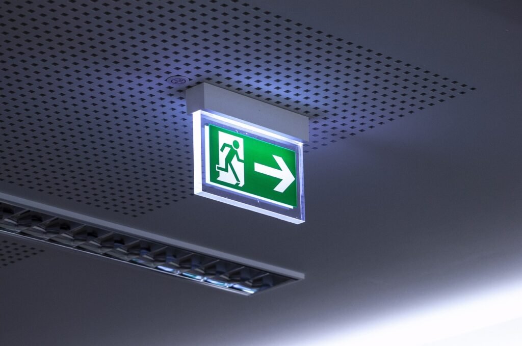 emergency exit, emergency exit,
